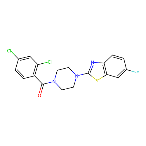 (2,4-Dichlorophenyl)(4-(6-fluorobenzo[d]thiazol-2-yl)piperazin-1-yl)methanone structure