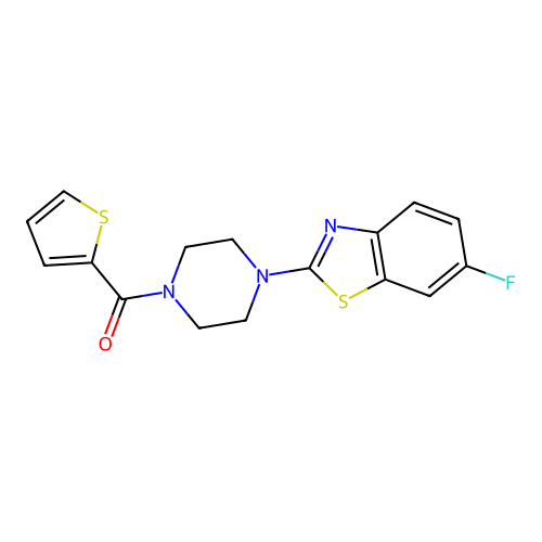(4-(6-Fluorobenzo[d]thiazol-2-yl)piperazin-1-yl)(thiophen-2-yl)methanone structure