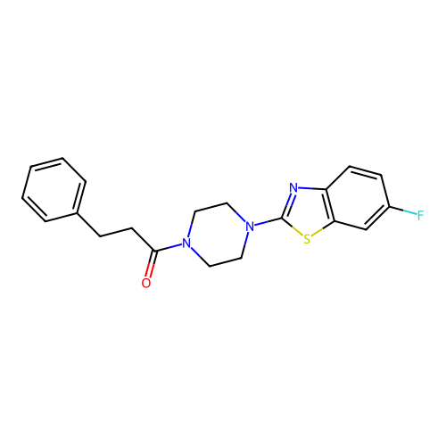 1-[4-(6-Fluoro-1,3-benzothiazol-2-yl)piperazin-1-yl]-3-phenylpropan-1-one structure