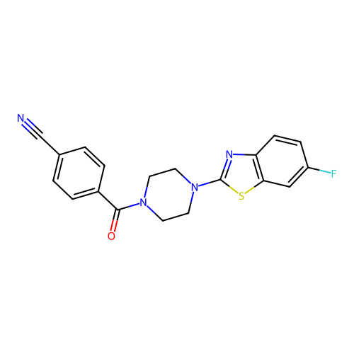 4-[4-(6-Fluoro-1,3-benzothiazol-2-yl)piperazine-1-carbonyl]benzonitrile structure