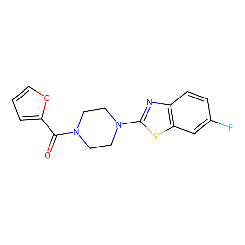 (4-(6-Fluorobenzo[d]thiazol-2-yl)piperazin-1-yl)(furan-2-yl)methanone structure