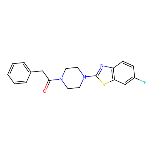 1-(4-(6-Fluorobenzo[d]thiazol-2-yl)piperazin-1-yl)-2-phenylethanone structure