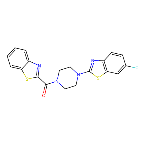Benzo[d]thiazol-2-yl(4-(6-fluorobenzo[d]thiazol-2-yl)piperazin-1-yl)methanone structure