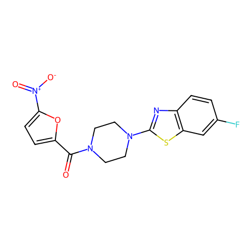 [4-(6-Fluoro-1,3-benzothiazol-2-yl)piperazin-1-yl]-(5-nitrofuran-2-yl)methanone structure