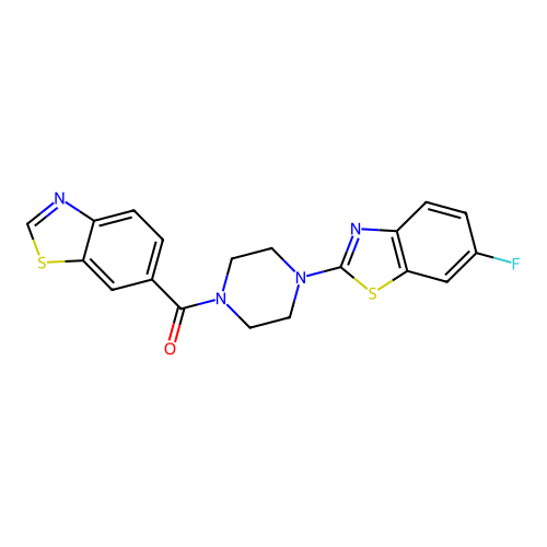 Benzo[d]thiazol-6-yl(4-(6-fluorobenzo[d]thiazol-2-yl)piperazin-1-yl)methanone structure