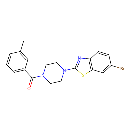 (4-(6-Bromobenzo[d]thiazol-2-yl)piperazin-1-yl)(m-tolyl)methanone structure