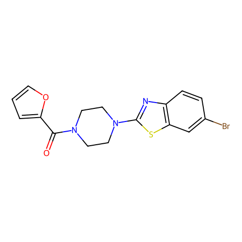 (4-(6-Bromobenzo[d]thiazol-2-yl)piperazin-1-yl)(furan-2-yl)methanone structure