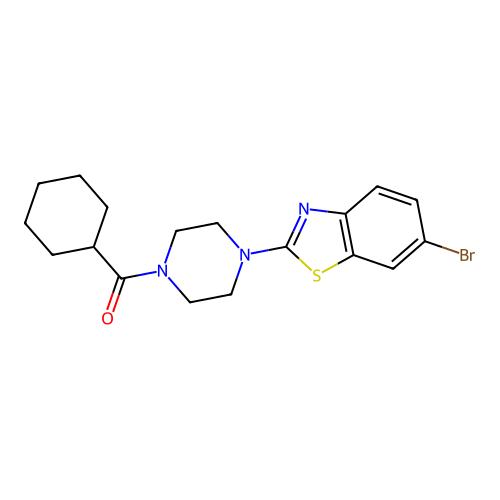 (4-(6-Bromobenzo[d]thiazol-2-yl)piperazin-1-yl)(cyclohexyl)methanone structure
