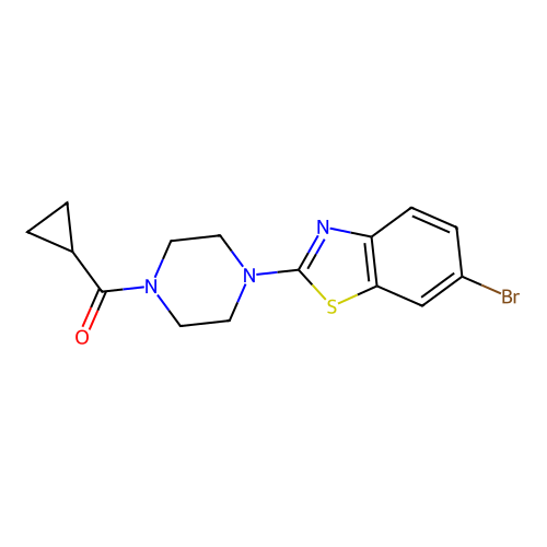 (4-(6-Bromobenzo[d]thiazol-2-yl)piperazin-1-yl)(cyclopropyl)methanone structure