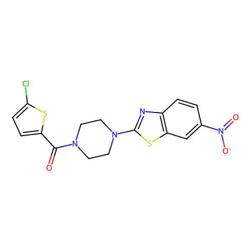 (5-Chlorothiophen-2-yl)(4-(6-nitrobenzo[d]thiazol-2-yl)piperazin-1-yl)methanone structure