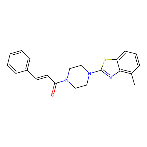 (E)-1-[4-(4-methyl-1,3-benzothiazol-2-yl)piperazin-1-yl]-3-phenylprop-2-en-1-one structure