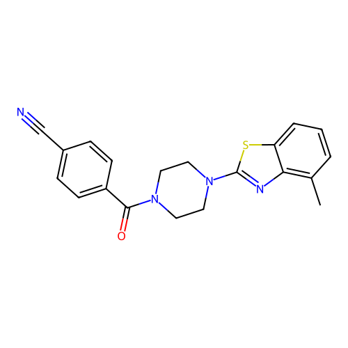 4-[4-(4-Methyl-1,3-benzothiazol-2-yl)piperazine-1-carbonyl]benzonitrile structure