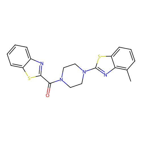 Benzo[d]thiazol-2-yl(4-(4-methylbenzo[d]thiazol-2-yl)piperazin-1-yl)methanone structure