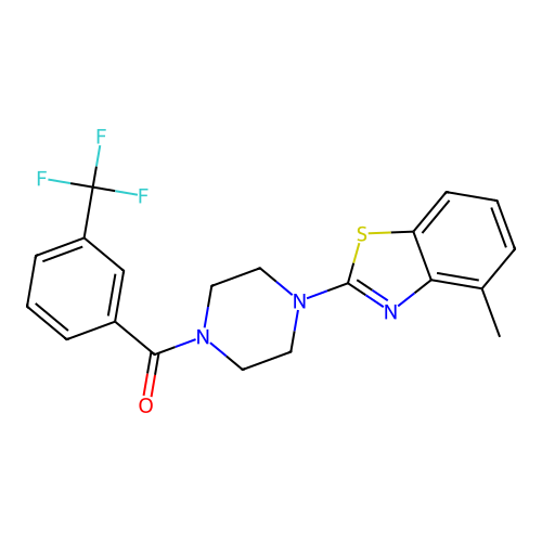 4-methyl-2-{4-[3-(trifluoromethyl)benzoyl]piperazin-1-yl}-1,3-benzothiazole structure