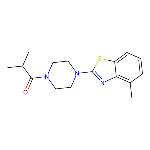 2-Methyl-1-[4-(4-methyl-1,3-benzothiazol-2-yl)piperazin-1-yl]propan-1-one structure