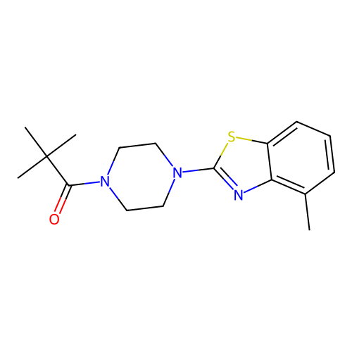 2,2-Dimethyl-1-[4-(4-methyl-1,3-benzothiazol-2-yl)piperazin-1-yl]propan-1-one structure