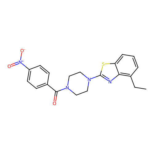 (4-(4-Ethylbenzo[d]thiazol-2-yl)piperazin-1-yl)(4-nitrophenyl)methanone structure