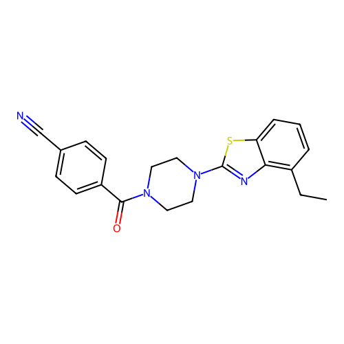 4-[4-(4-Ethyl-1,3-benzothiazol-2-yl)piperazine-1-carbonyl]benzonitrile structure