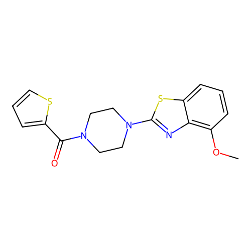 (4-(4-Methoxybenzo[d]thiazol-2-yl)piperazin-1-yl)(thiophen-2-yl)methanone structure