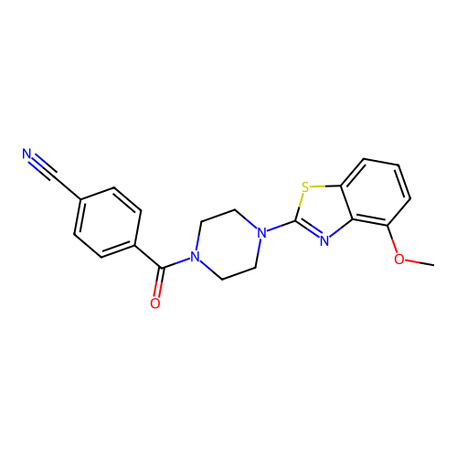 4-[4-(4-Methoxy-1,3-benzothiazol-2-yl)piperazine-1-carbonyl]benzonitrile structure