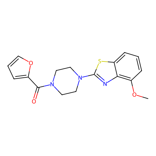 Furan-2-yl(4-(4-methoxybenzo[d]thiazol-2-yl)piperazin-1-yl)methanone structure