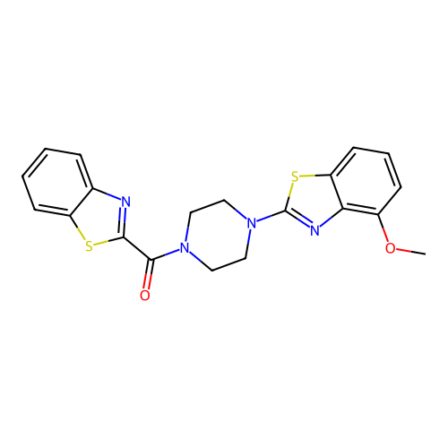 Benzo[d]thiazol-2-yl(4-(4-methoxybenzo[d]thiazol-2-yl)piperazin-1-yl)methanone structure