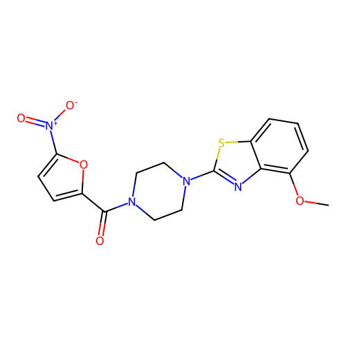 (4-(4-Methoxybenzo[d]thiazol-2-yl)piperazin-1-yl)(5-nitrofuran-2-yl)methanone structure