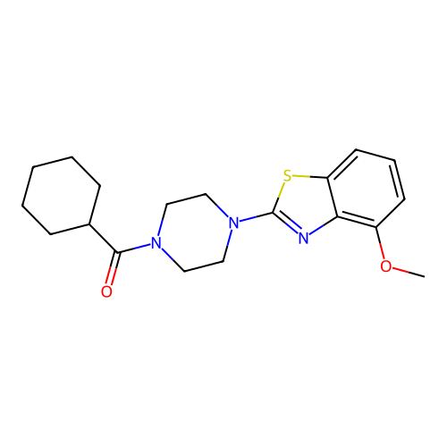 Cyclohexyl(4-(4-methoxybenzo[d]thiazol-2-yl)piperazin-1-yl)methanone structure