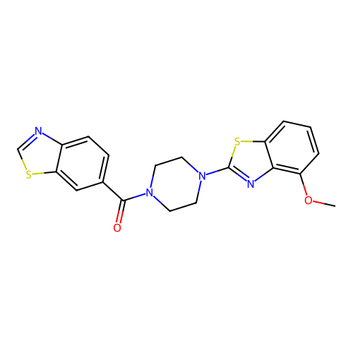 Benzo[d]thiazol-6-yl(4-(4-methoxybenzo[d]thiazol-2-yl)piperazin-1-yl)methanone structure