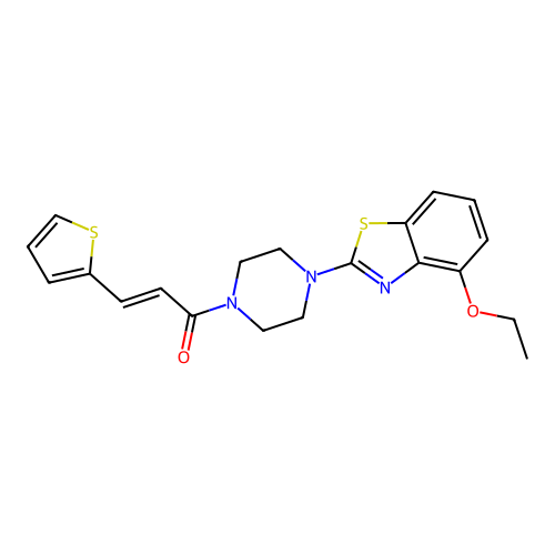 (2E)-1-[4-(4-ethoxy-1,3-benzothiazol-2-yl)piperazin-1-yl]-3-(thiophen-2-yl)prop-2-en-1-one structure