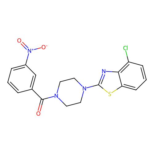 (4-(4-Chlorobenzo[d]thiazol-2-yl)piperazin-1-yl)(3-nitrophenyl)methanone structure