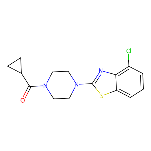 (4-(4-Chlorobenzo[d]thiazol-2-yl)piperazin-1-yl)(cyclopropyl)methanone structure