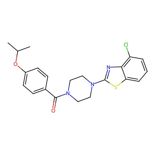 (4-(4-Chlorobenzo[d]thiazol-2-yl)piperazin-1-yl)(4-isopropoxyphenyl)methanone structure