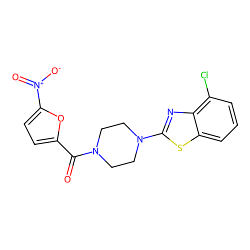 (4-(4-Chlorobenzo[d]thiazol-2-yl)piperazin-1-yl)(5-nitrofuran-2-yl)methanone structure