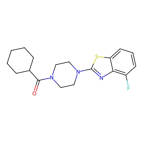 Cyclohexyl(4-(4-fluorobenzo[d]thiazol-2-yl)piperazin-1-yl)methanone structure