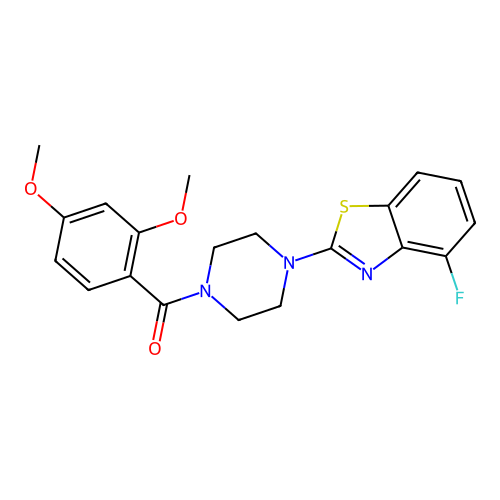 2-[4-(2,4-Dimethoxybenzoyl)piperazin-1-yl]-4-fluoro-1,3-benzothiazole structure