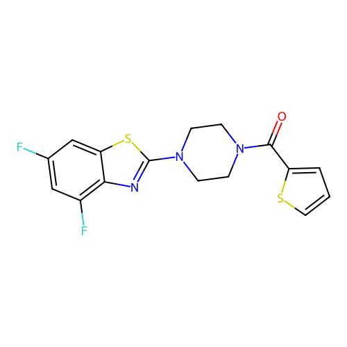 (4-(4,6-Difluorobenzo[d]thiazol-2-yl)piperazin-1-yl)(thiophen-2-yl)methanone structure
