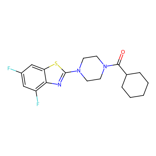 Cyclohexyl(4-(4,6-difluorobenzo[d]thiazol-2-yl)piperazin-1-yl)methanone structure