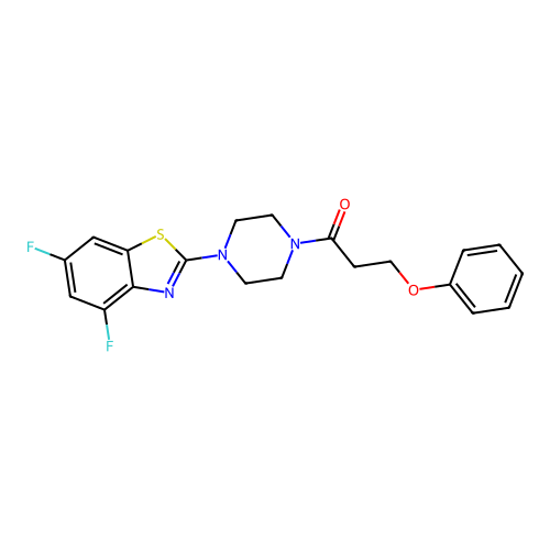 1-[4-(4,6-Difluoro-1,3-benzothiazol-2-yl)piperazin-1-yl]-3-phenoxypropan-1-one structure