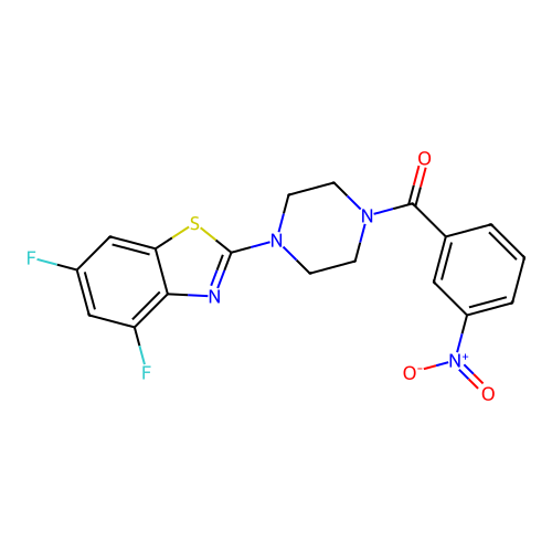 (4-(4,6-Difluorobenzo[d]thiazol-2-yl)piperazin-1-yl)(3-nitrophenyl)methanone structure