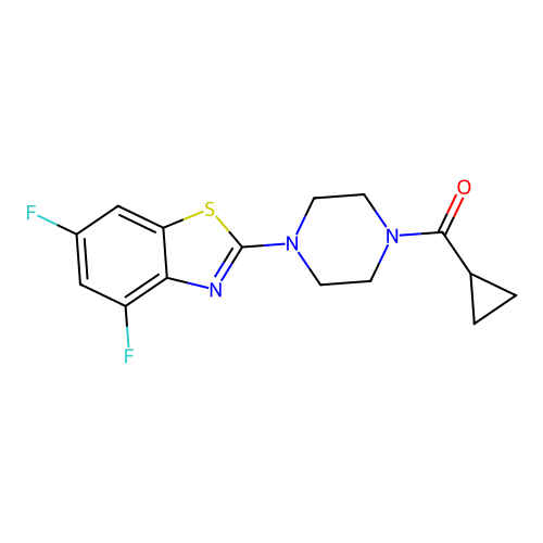 Cyclopropyl(4-(4,6-difluorobenzo[d]thiazol-2-yl)piperazin-1-yl)methanone structure