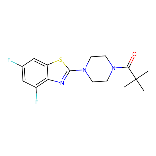 1-[4-(4,6-difluoro-1,3-benzothiazol-2-yl)piperazin-1-yl]-2,2-dimethylpropan-1-one structure