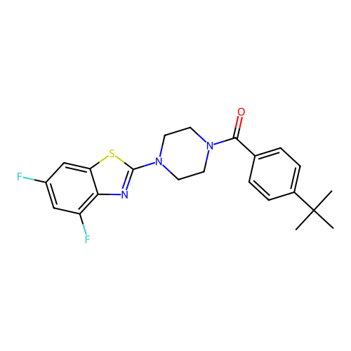 2-[4-(4-Tert-butylbenzoyl)piperazin-1-yl]-4,6-difluoro-1,3-benzothiazole structure