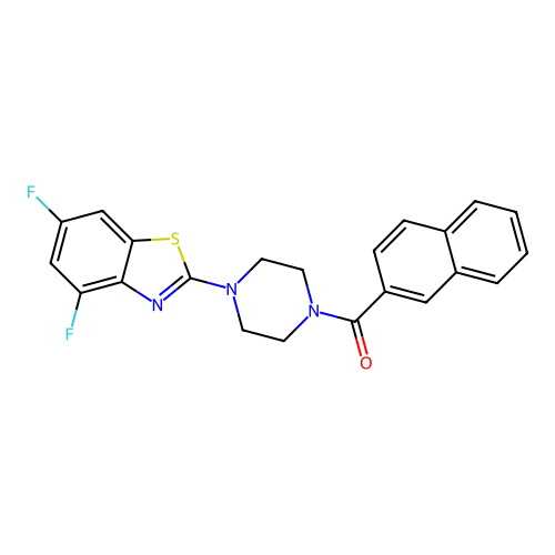 (4-(4,6-Difluorobenzo[d]thiazol-2-yl)piperazin-1-yl)(naphthalen-2-yl)methanone structure