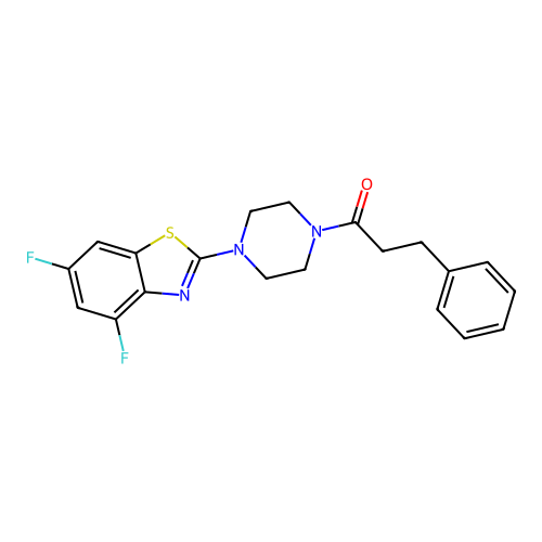1-[4-(4,6-Difluoro-1,3-benzothiazol-2-yl)piperazin-1-yl]-3-phenylpropan-1-one structure