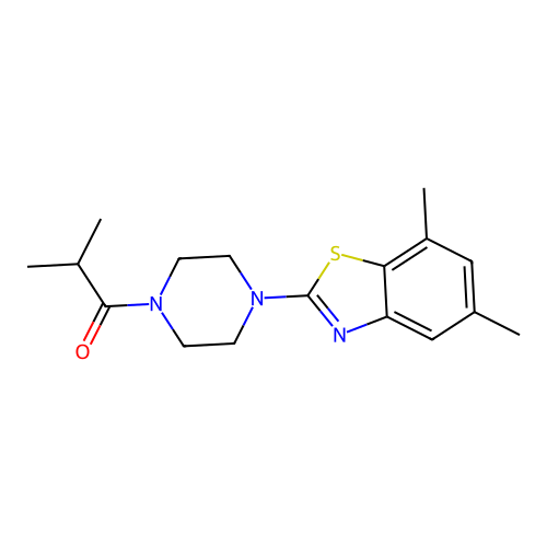 1-[4-(5,7-Dimethyl-1,3-benzothiazol-2-yl)piperazin-1-yl]-2-methylpropan-1-one structure
