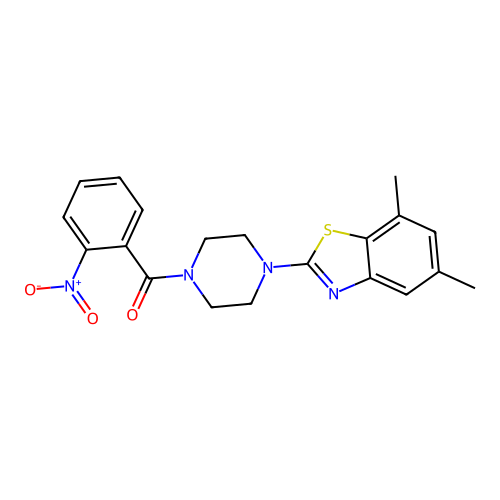 (4-(5,7-Dimethylbenzo[d]thiazol-2-yl)piperazin-1-yl)(2-nitrophenyl)methanone structure