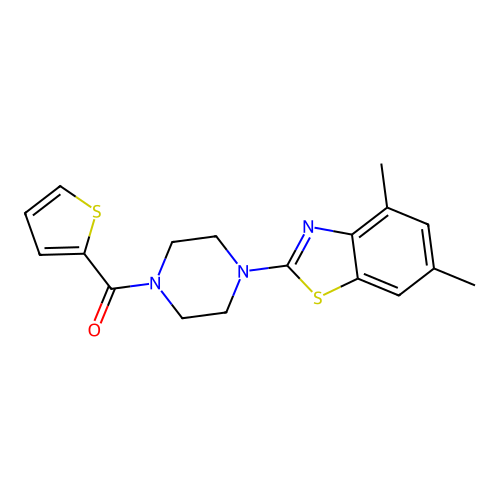 (4-(4,6-Dimethylbenzo[d]thiazol-2-yl)piperazin-1-yl)(thiophen-2-yl)methanone structure