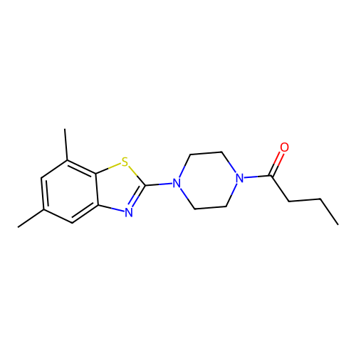 1-[4-(5,7-Dimethyl-1,3-benzothiazol-2-yl)piperazin-1-yl]butan-1-one structure