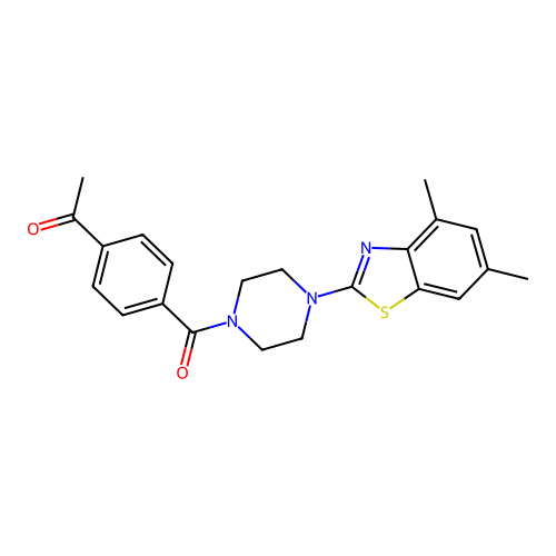 1-(4-(4-(4,6-Dimethylbenzo[d]thiazol-2-yl)piperazine-1-carbonyl)phenyl)ethanone structure